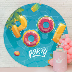 Lofaris Swimming Pool Party Summer Round Backdrop Cover