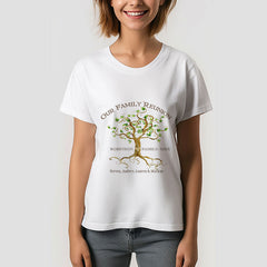 Lofaris Swirl Tree Roots Personalize Family Reunion Gift Tee