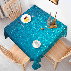 Lofaris Swishchic Blue Bokeh Sparkling Square Tablecloth