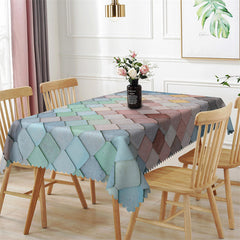 Lofaris Swishchic Colorful Rhomboid Plaid Kitchen Tablecloth