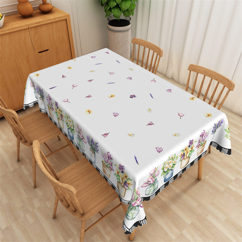 Lofaris Swishchic Flower Pot Petal Bokeh Dining Tablecloth