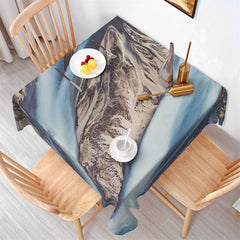 Lofaris Swishchic Mountains Grey Blue Square Tablecloth