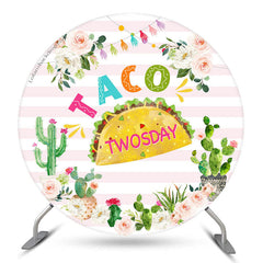 Lofaris Taco Twosday Cactus Round 2nd Birthday Backdrop