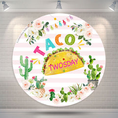 Lofaris Taco Twosday Cactus Round 2nd Birthday Backdrop