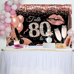 Lofaris Talk 80 To Me Rose Gold Heels Birthday Party Backdrop