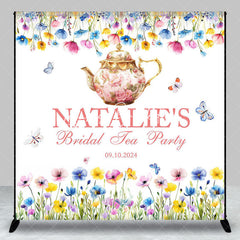 Lofaris Tea Party Teapot Custom Name Bridal Shower Backdrop