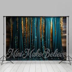 Lofaris Teal Curtain Sequins Wall Birthday Photo Backdrop