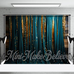 Lofaris Teal Curtain Sequins Wall Birthday Photo Backdrop