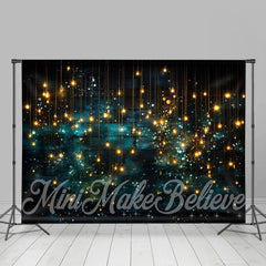 Lofaris Teal Wood Glowing Lights Painterly Fine Art Backdrop