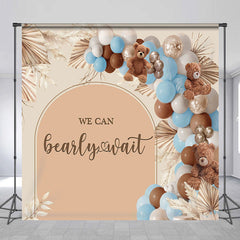 Lofaris Teddy Bear Balloon Boho Custom Baby Shower Backdrop