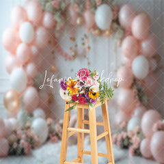 Lofaris Teddy Bear Floral Sweet Princess Cake Smash Backdrop