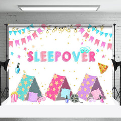 Lofaris Tents Flag Glitter Stars Sleepover Party Backdrop