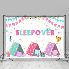 Lofaris Tents Flag Glitter Stars Sleepover Party Backdrop