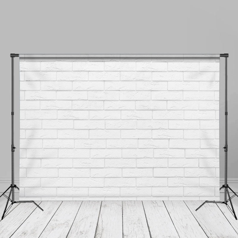 Lofaris Texture White Brick Wall Portrait Photo Backdrop