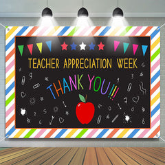 Lofaris Thank You Stripes Teacher Appreciation Week Backdrop