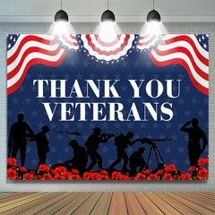 Lofaris Thank You Veterans USA Patriotic Party Backdrop