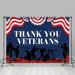 Lofaris Thank You Veterans USA Patriotic Party Backdrop