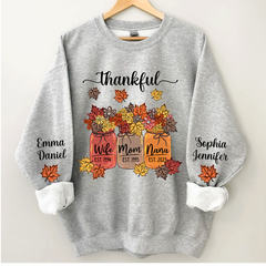 Lofaris Fall Season Vibes Wife Mom Nana With Kids CTH01 Sweatshirt