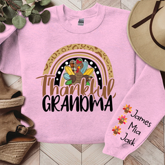 Lofaris Thankful Grandma Rainbow Turkey Custom Sweatshirt