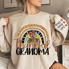 Lofaris Thankful Grandma Turkey And Grandkids Sweatshirt