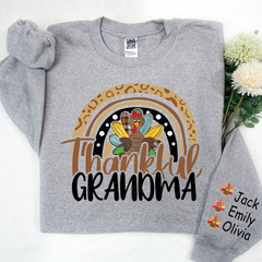 Lofaris Thankful Grandma Turkey And Grandkids Sweatshirt