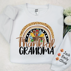 Lofaris Thankful Grandma Turkey And Grandkids Sweatshirt