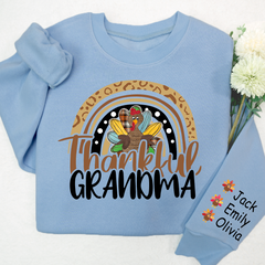 Lofaris Thankful Grandma Turkey And Grandkids Sweatshirt