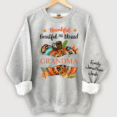 Lofaris Thankful Grateful Blessed Pumpkin Custom Sweatshirt