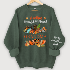 Lofaris Thankful Grateful Blessed Pumpkin Custom Sweatshirt