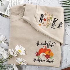 Lofaris Thankful Nana Grandkids Pumpkins Custom Sweatshirt