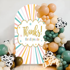 Lofaris Thanks You Colorful Stripes Apperciate Week Arch Backdrop