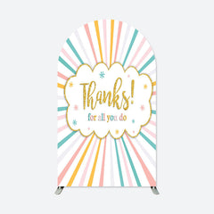 Lofaris Thanks You Colorful Stripes Apperciate Week Arch Backdrop