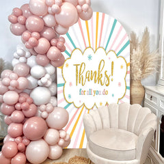 Lofaris Thanks You Colorful Stripes Apperciate Week Arch Backdrop