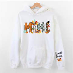 Lofaris Thanksgiving Mimi and Kids Custom Name Gift Hoodie