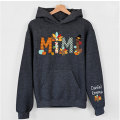 Lofaris Thanksgiving Mimi and Kids Custom Name Gift Hoodie