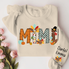 Lofaris Thanksgiving Mimi Kids Fall Custom Name Sweatshirt