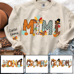 Lofaris Thanksgiving Mimi Kids Fall Custom Name Sweatshirt