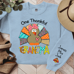 Lofaris Thanksgiving One Thankful Grandma Custom Sweatshirt