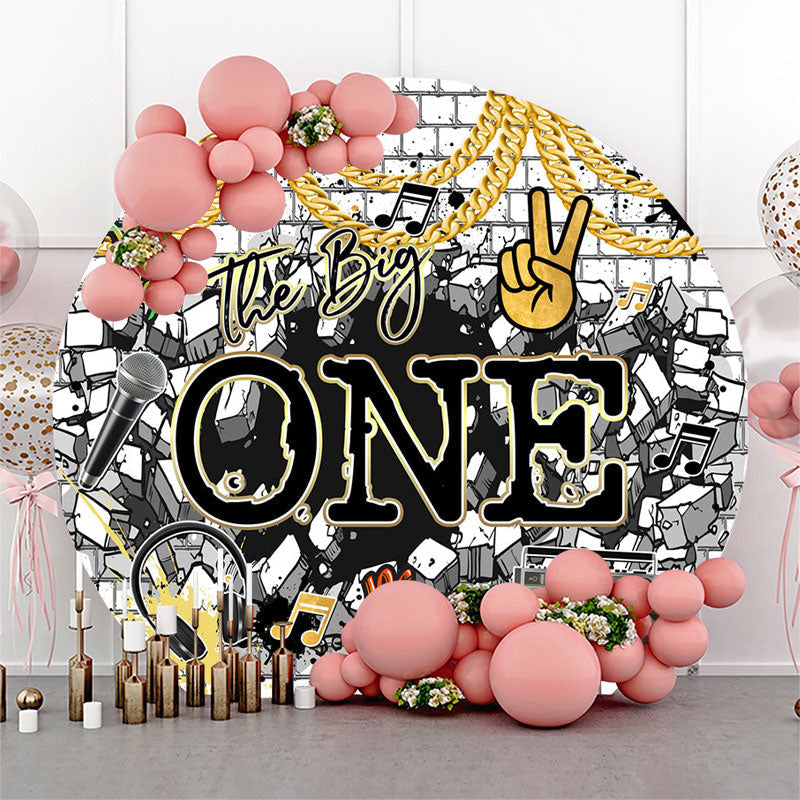 Lofaris The Big One Brick Wall Round 1st Birthday Backdrop