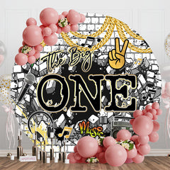 Lofaris The Big One Brick Wall Round 1st Birthday Backdrop