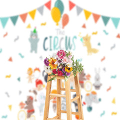 Lofaris The Circus Is Coming To Town Baby Shower Backdrop