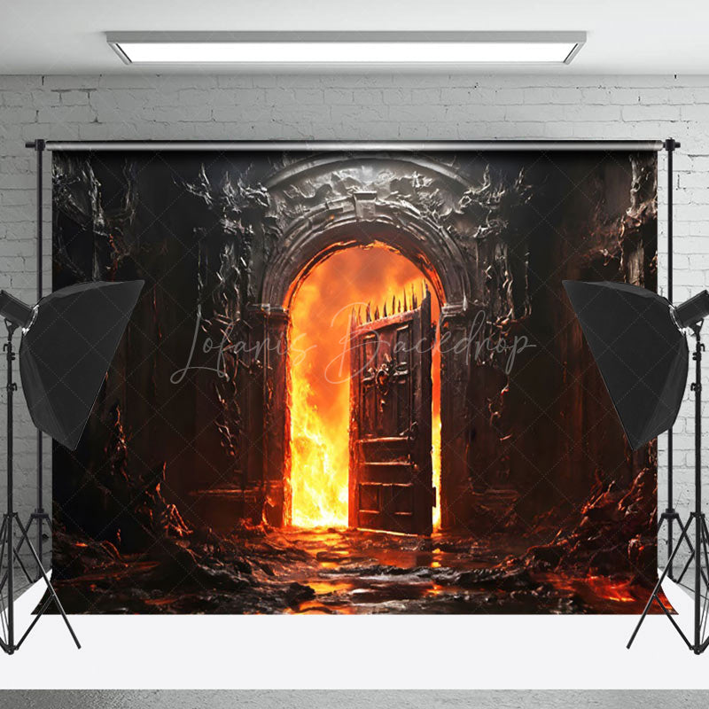 Lofaris The Flames Burning Outside Door Photo Backdrop