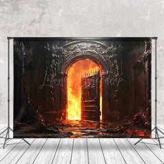 Lofaris The Flames Burning Outside Door Photo Backdrop