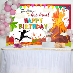 Lofaris The Floor Hot Lava Volcano Eruptions Birthday Backdrop