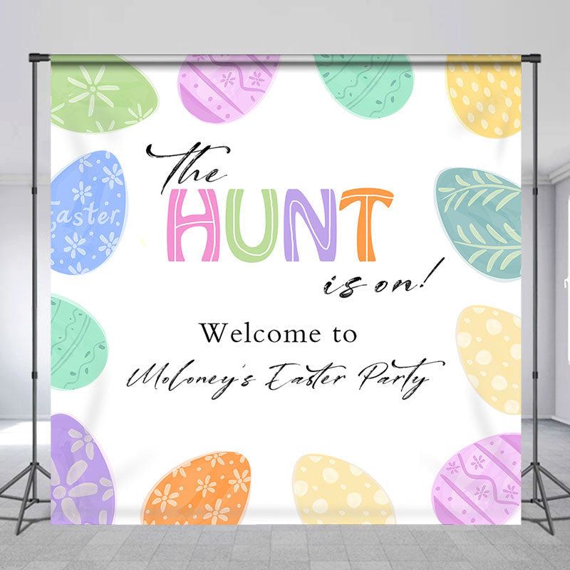 Lofaris The Hunt Is On Colored Eggs Custom Easter Backdrop