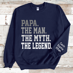 Lofaris The Legend Papa Man Myth Custom Sweatshirt