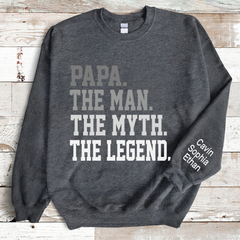 Lofaris The Legend Papa Man Myth Custom Sweatshirt