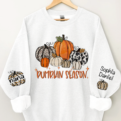 Lofaris Pumpkin Season Nana and Kids Custom Name CTH01 Sweatshirt