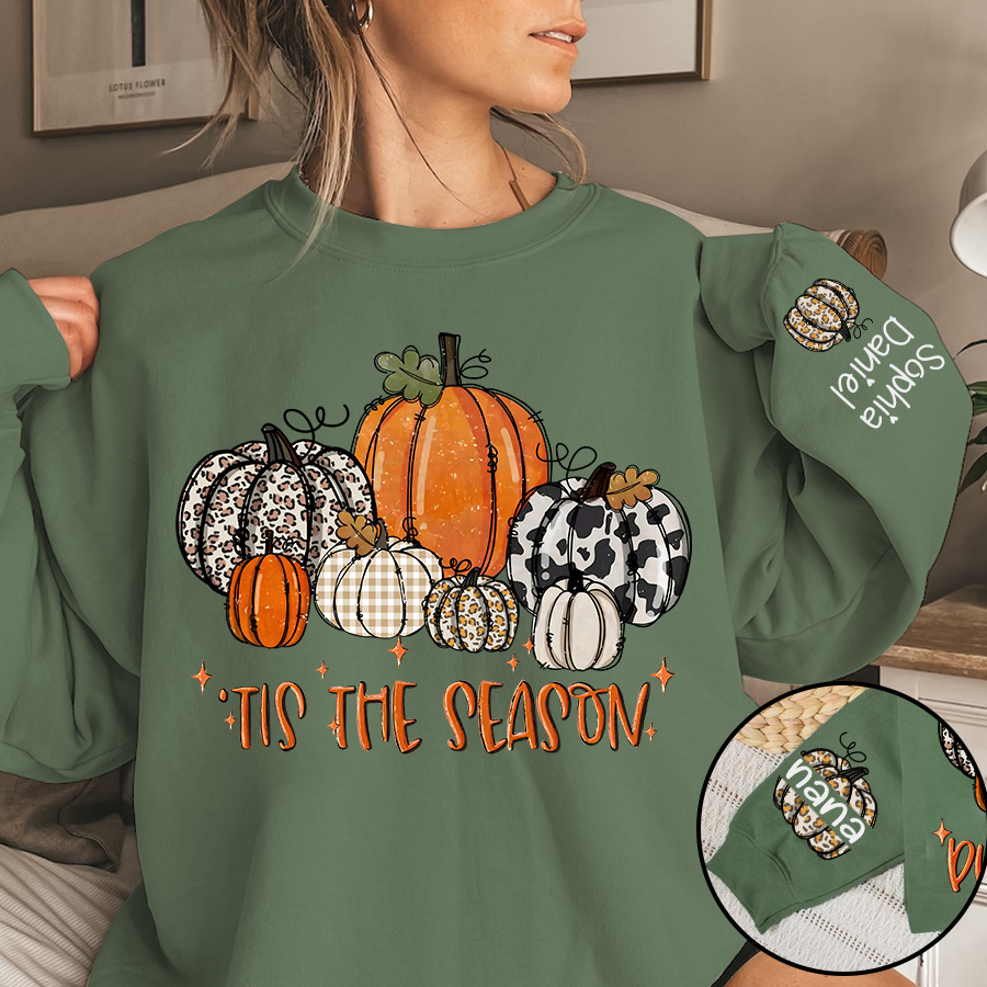 Lofaris Pumpkin Season Nana and Kids Custom Name CTH01 Sweatshirt