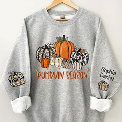 Lofaris Pumpkin Season Nana and Kids Custom Name CTH01 Sweatshirt